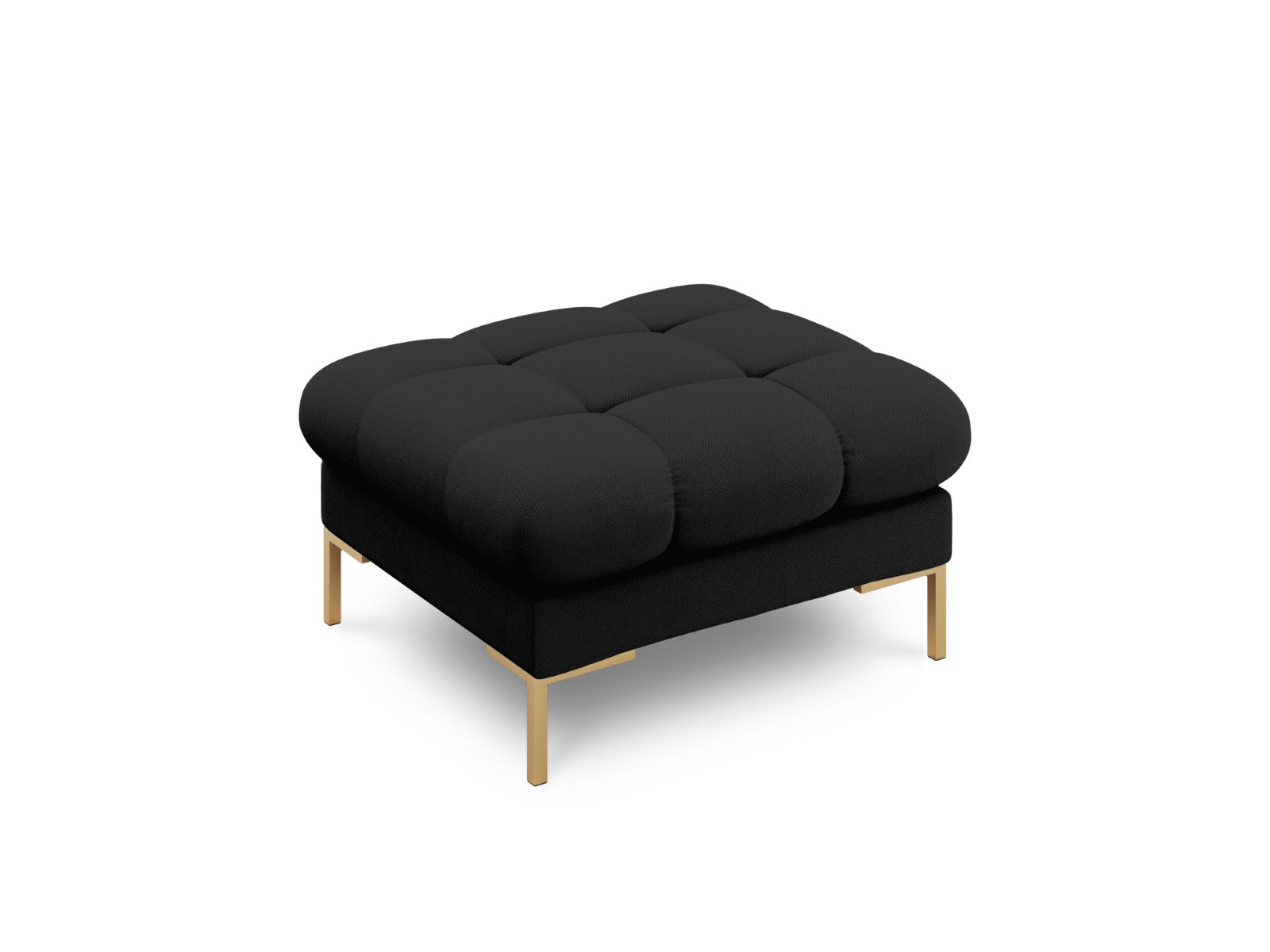 Cosmopolitan Design Poef Bali structurele stof, zwart - 60x60x41cm