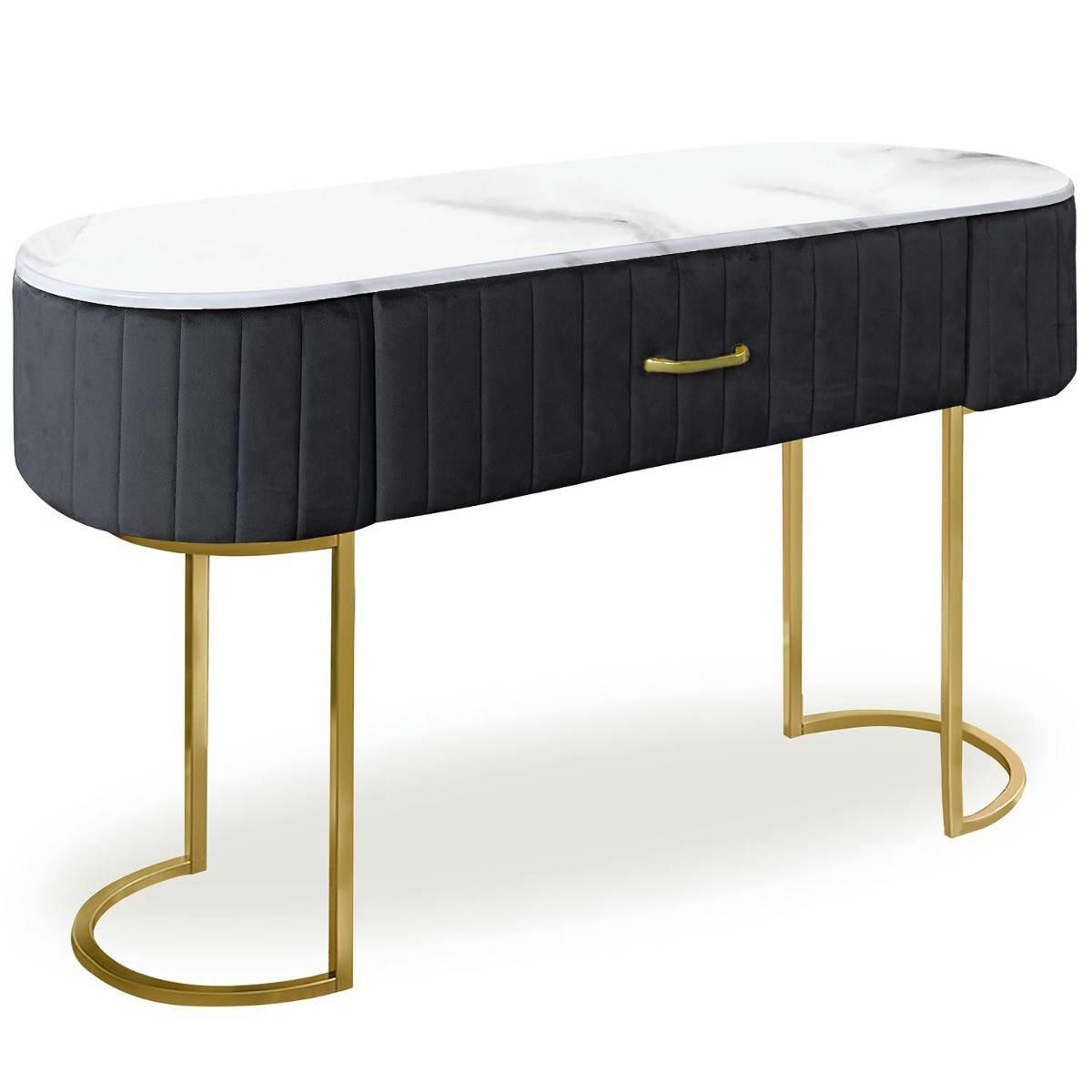 PALOMA - Coiffeuse 1 tiroir velours noir