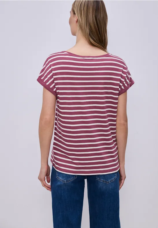 Dropped Shoulder T-Shirt mit Streifen