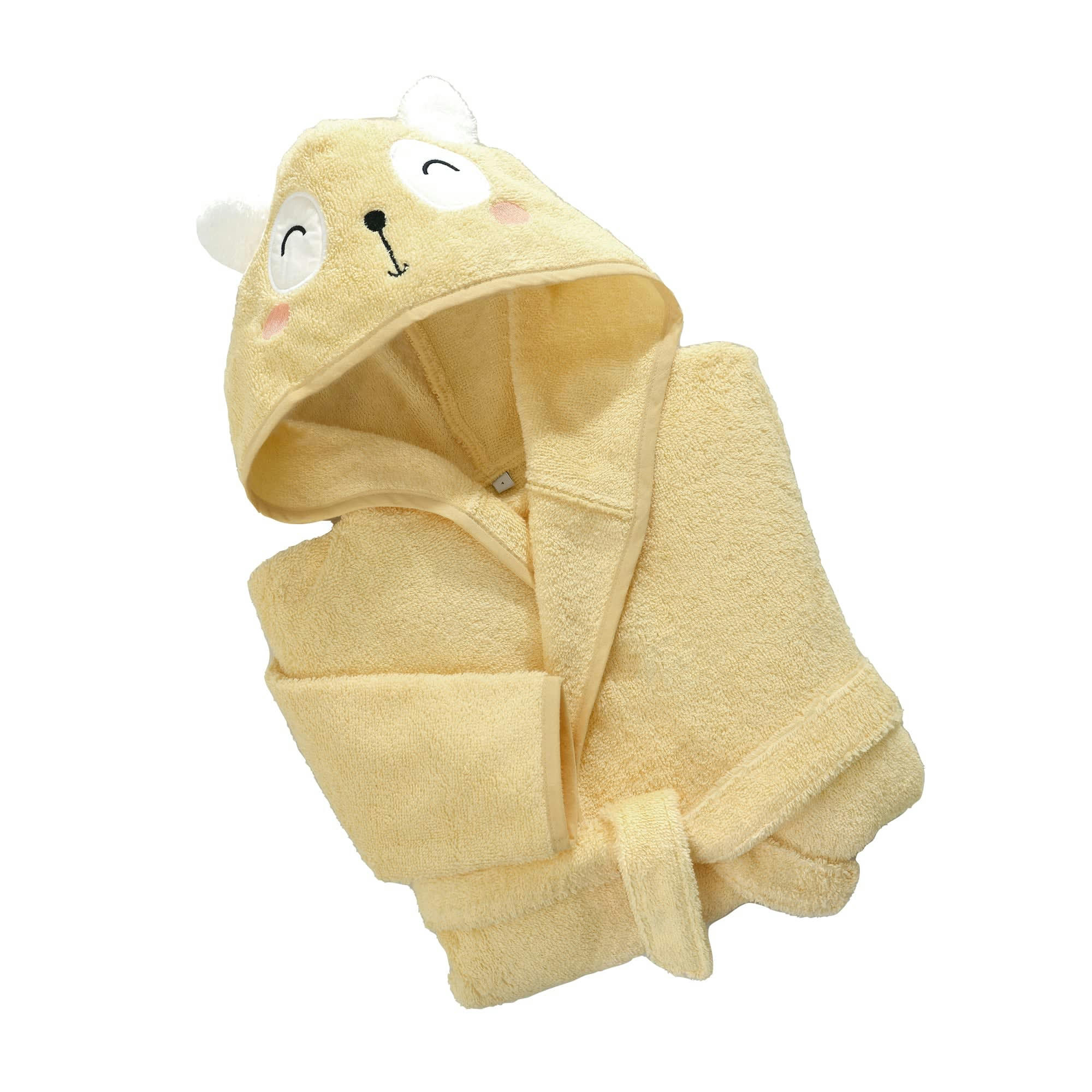 BABY - Peignoir enfant jaune 4 ans en coton