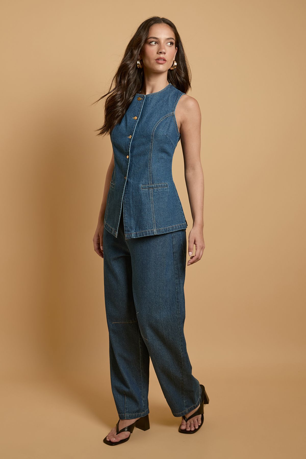 Oasis Denim waistcoat top