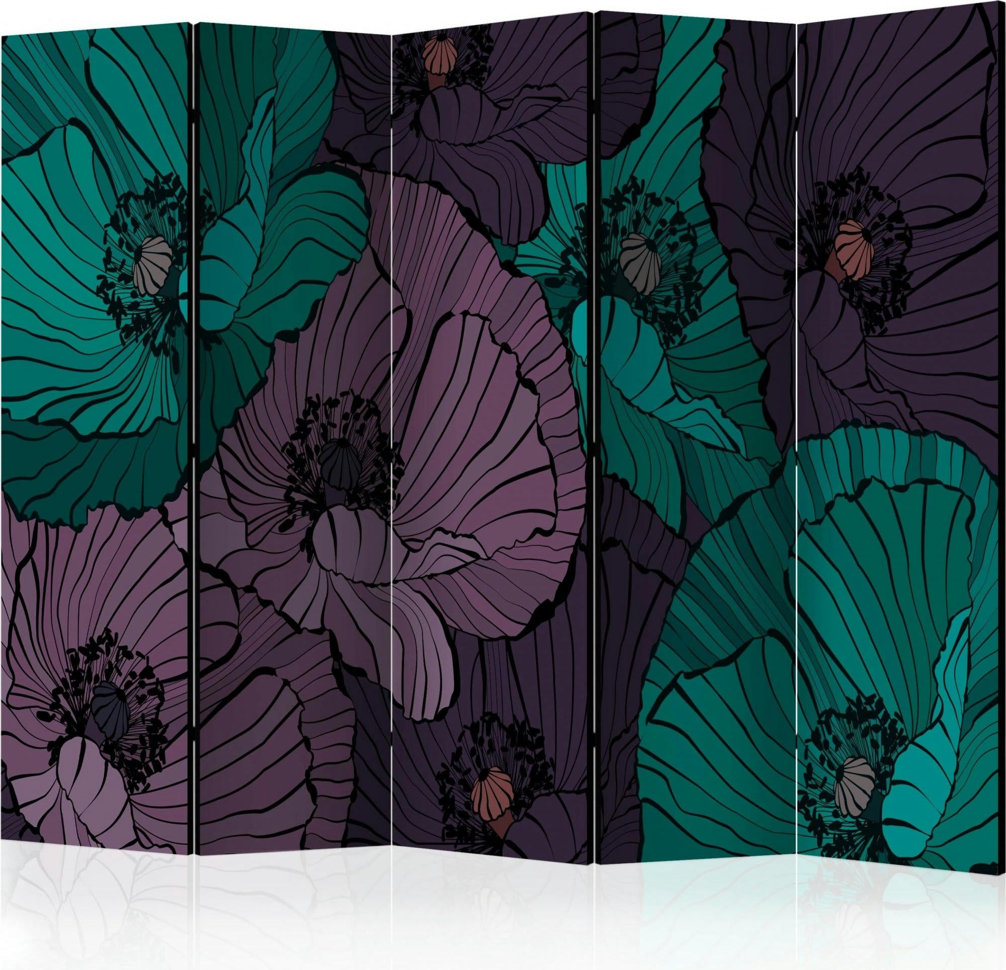 FLOWERBED - Paravent Fleurs Toile intissée Violet