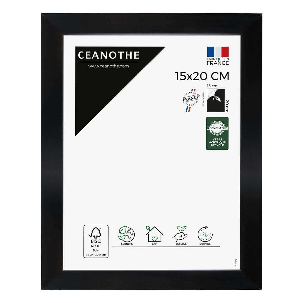 PRECIOUS - Cadre photo carbone 15x20 cm résine recyclée