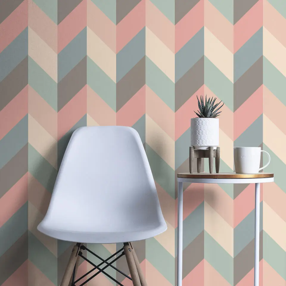 Walls4You behang visgraat-motief multicolor - 53 cm x 10 m