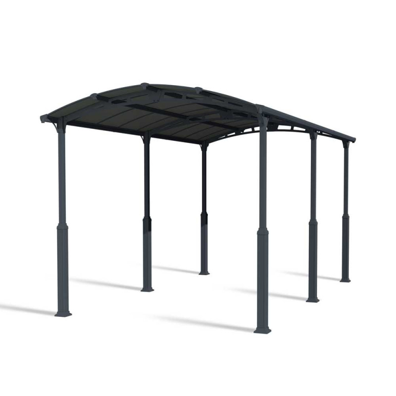 Carport en aluminium Alpine gris foncé 20,2 m²