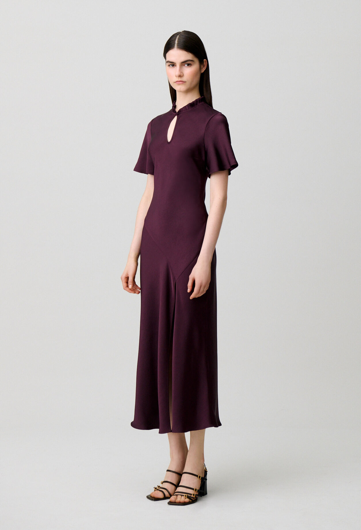 Robe fluide col victorien