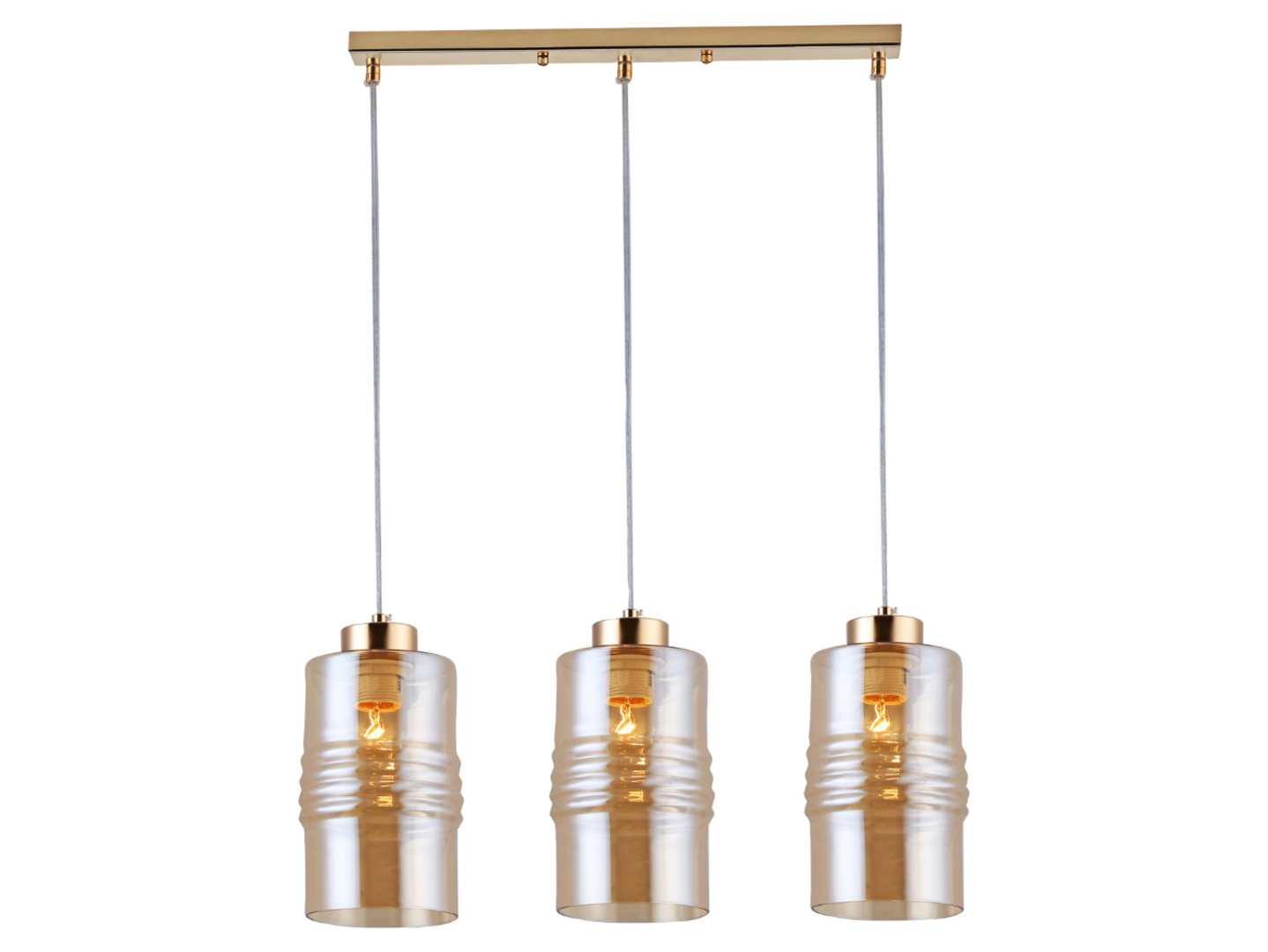 Lampa wisząca Bergen 3-punktowa stalowa złota