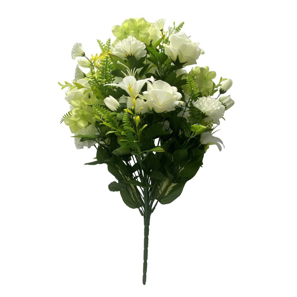 Fleur artificielle piquet hortensia/rose/lys blanc Ø40xH70cm