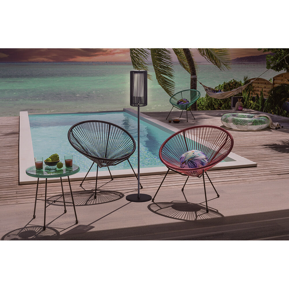 Lampe solaire urban abat jour filaire noir Ø16xH143cm