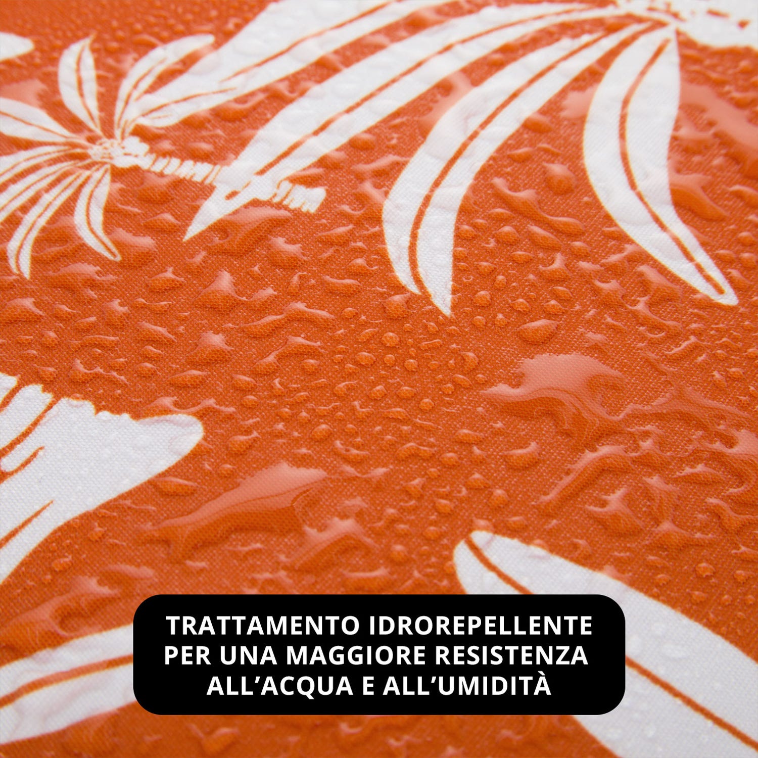 Cuscino materasso idrorepellente 40x40 cm palme arancio