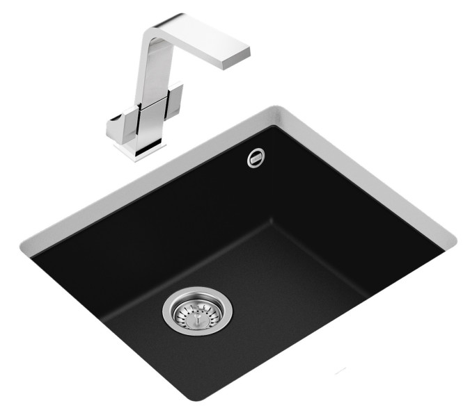 TEKA Zlewozmywak SQUARE 50.40 TG czarny mat 115230020