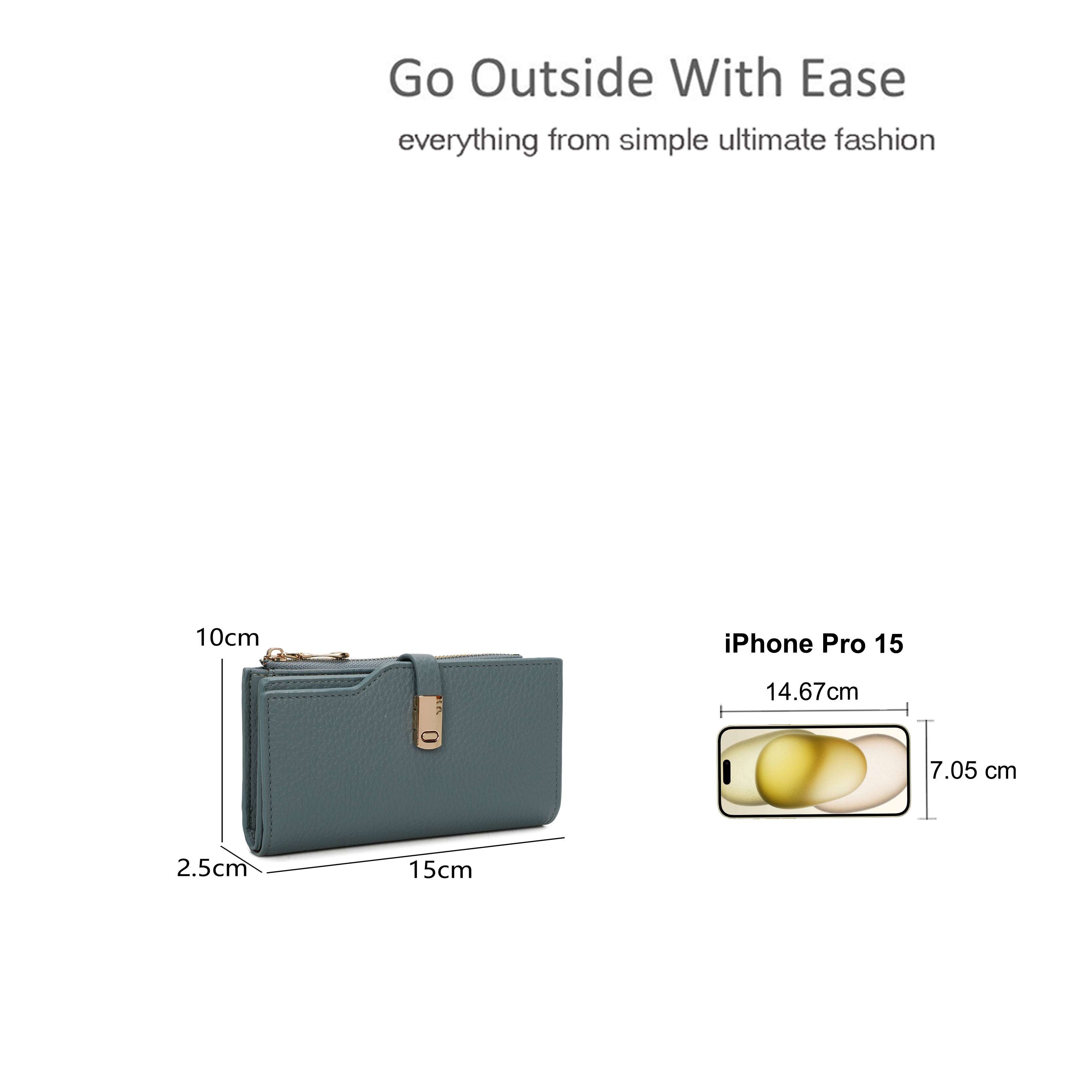 Kitise Small Vegan Leather Multipockets Card Holder Wallet