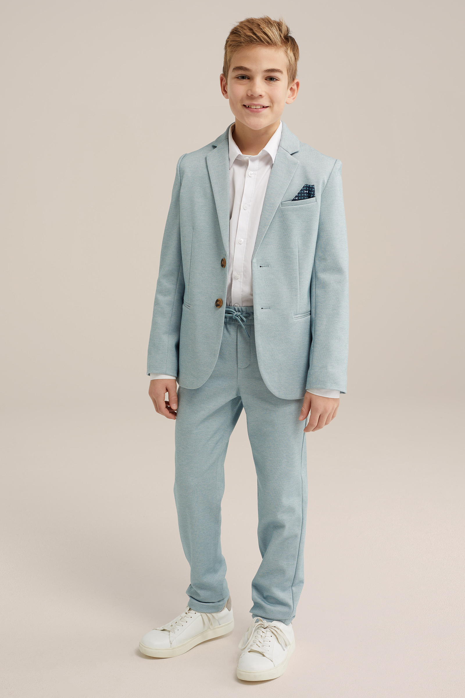 Jongens regular fit gem&ecirc;leerde pantalon