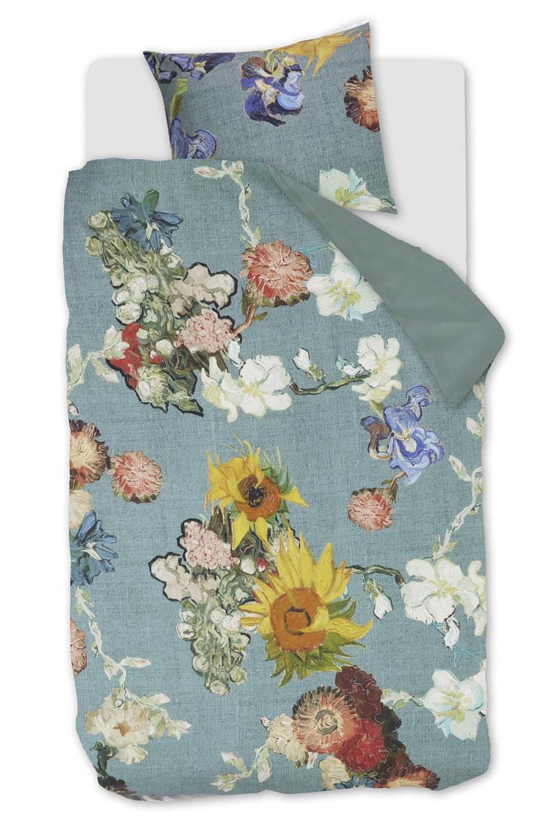 Beddinghouse x Van Gogh Museum Partout des Fleurs dekbedovertrek - Eenpersoons - 140x200/220 cm - Groen