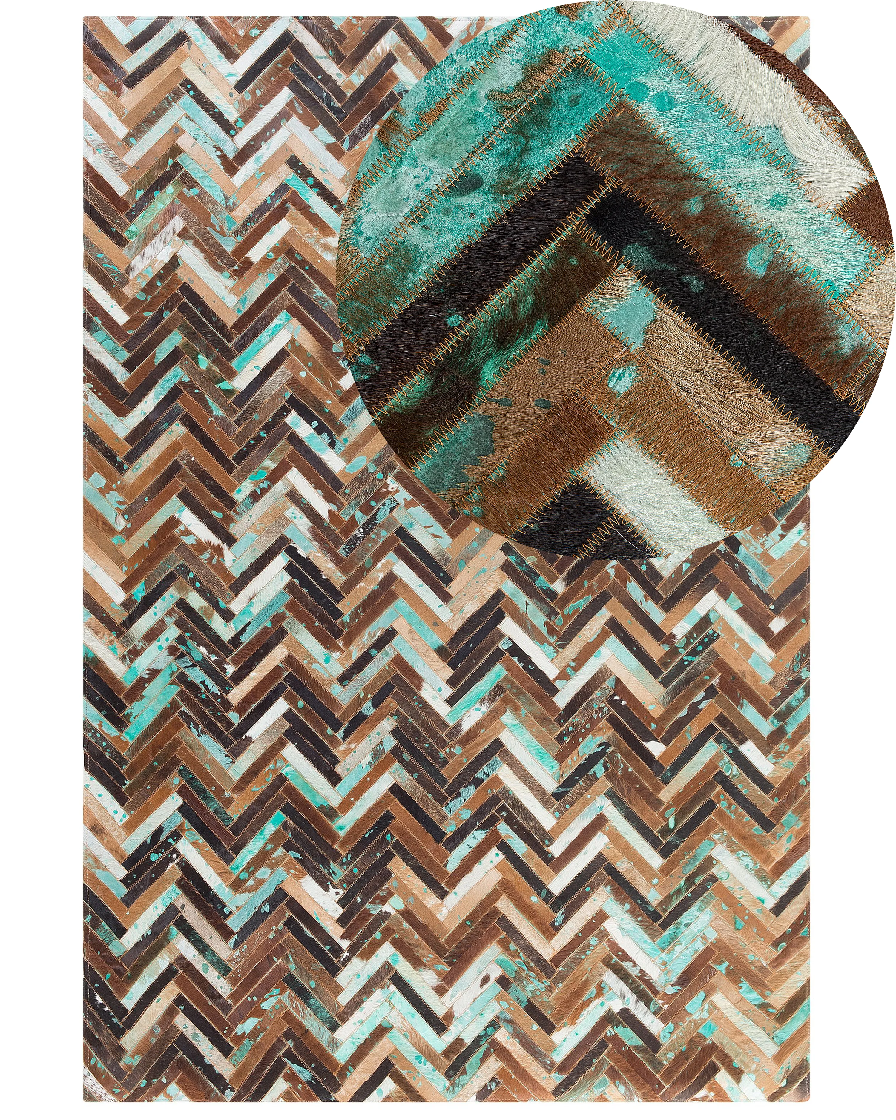 Rug AMASYA Brown 140 x 200 cm Leather