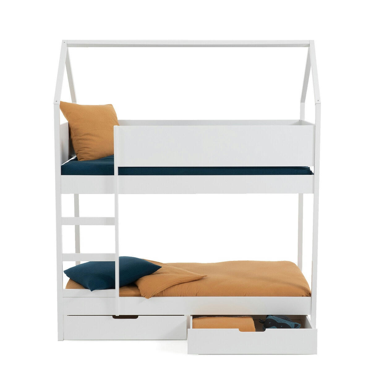 Lits superposés cabane+tiroirs et sommiers, Solal