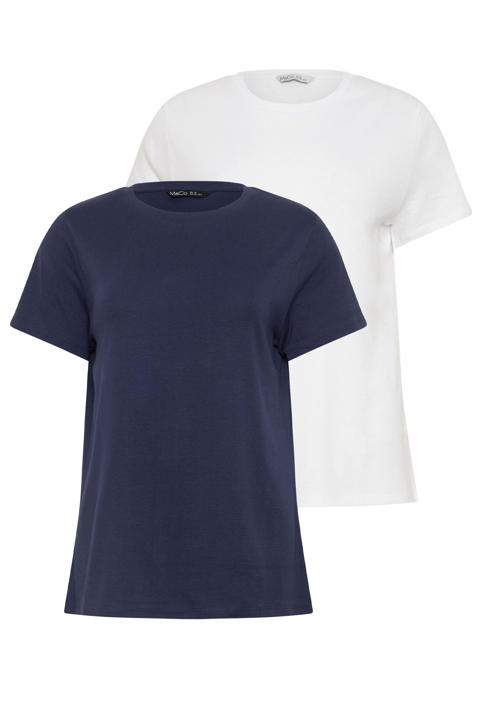 M&Co 2 Pack Cotton Crew Neck T-Shirts