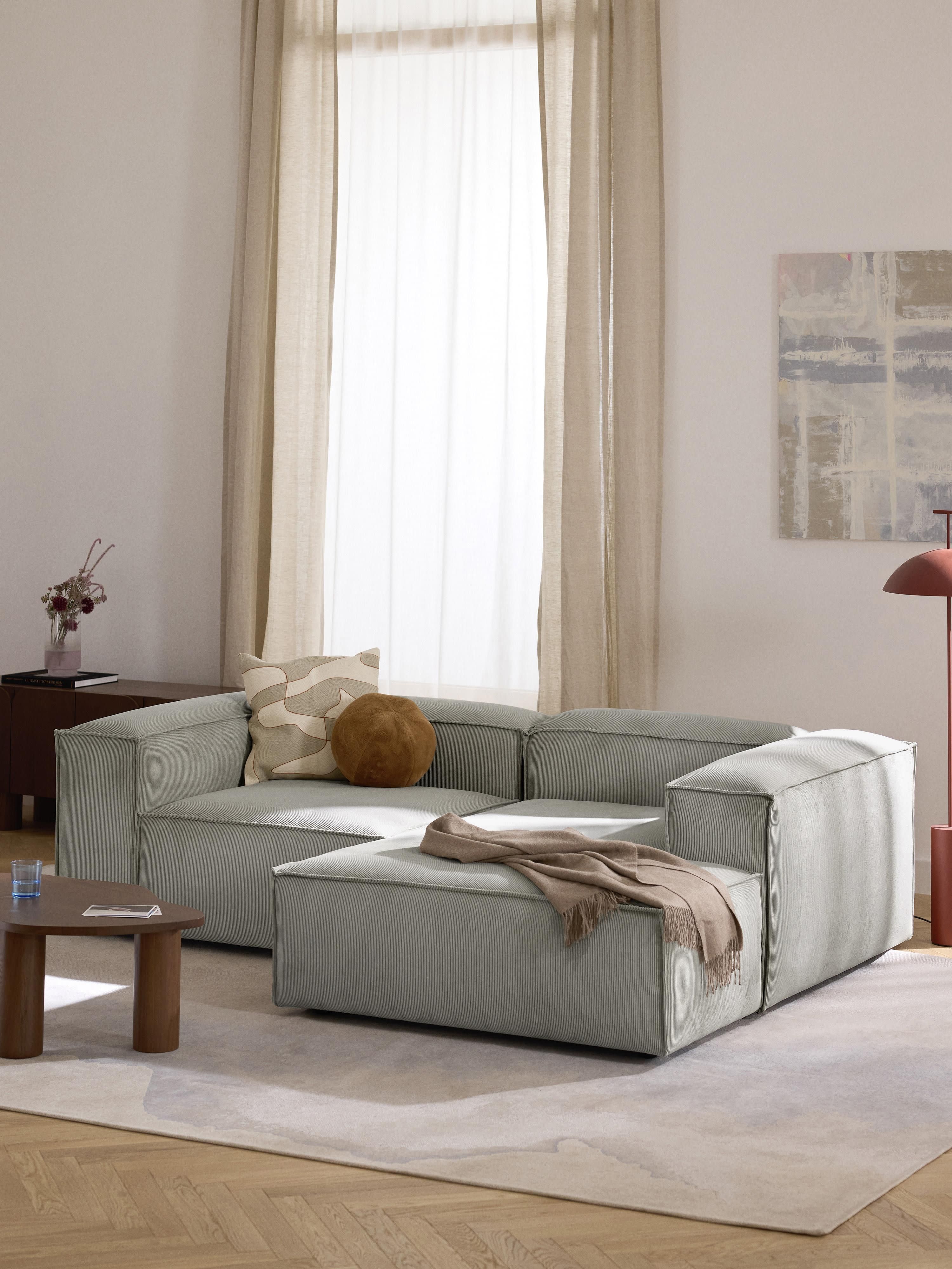 Modulares Ecksofa Lennon (2-Sitzer) aus Cord