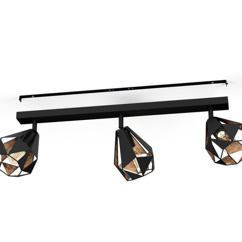 Spot Carlton 7 noir et cuivre E27 3 x 40 W EGLO