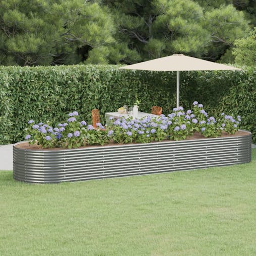 NNEVL Garden Planter Powder-coated Steel 510x140x68 cm Grey