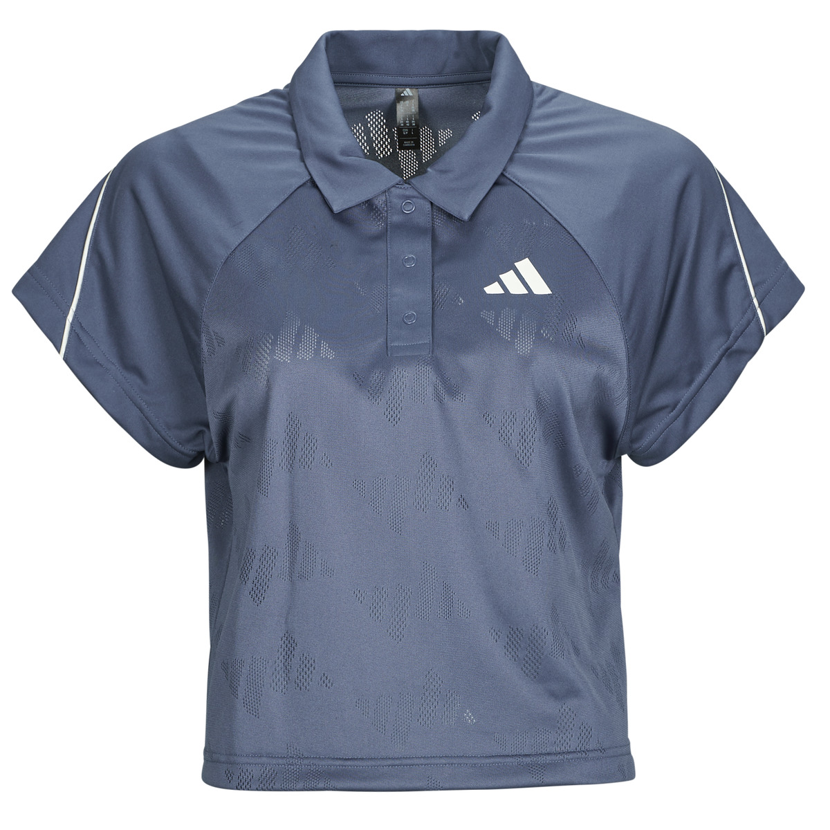 adidas - Stadium 3-Stripes Tennis Inspired Jacquard Polo Shirt T-Shirt - Marine