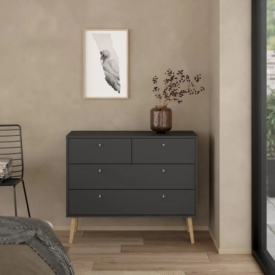 CaliCosy - TARP Ladekast 4 laden - Wit - 39,1x98,7x81,7 cm