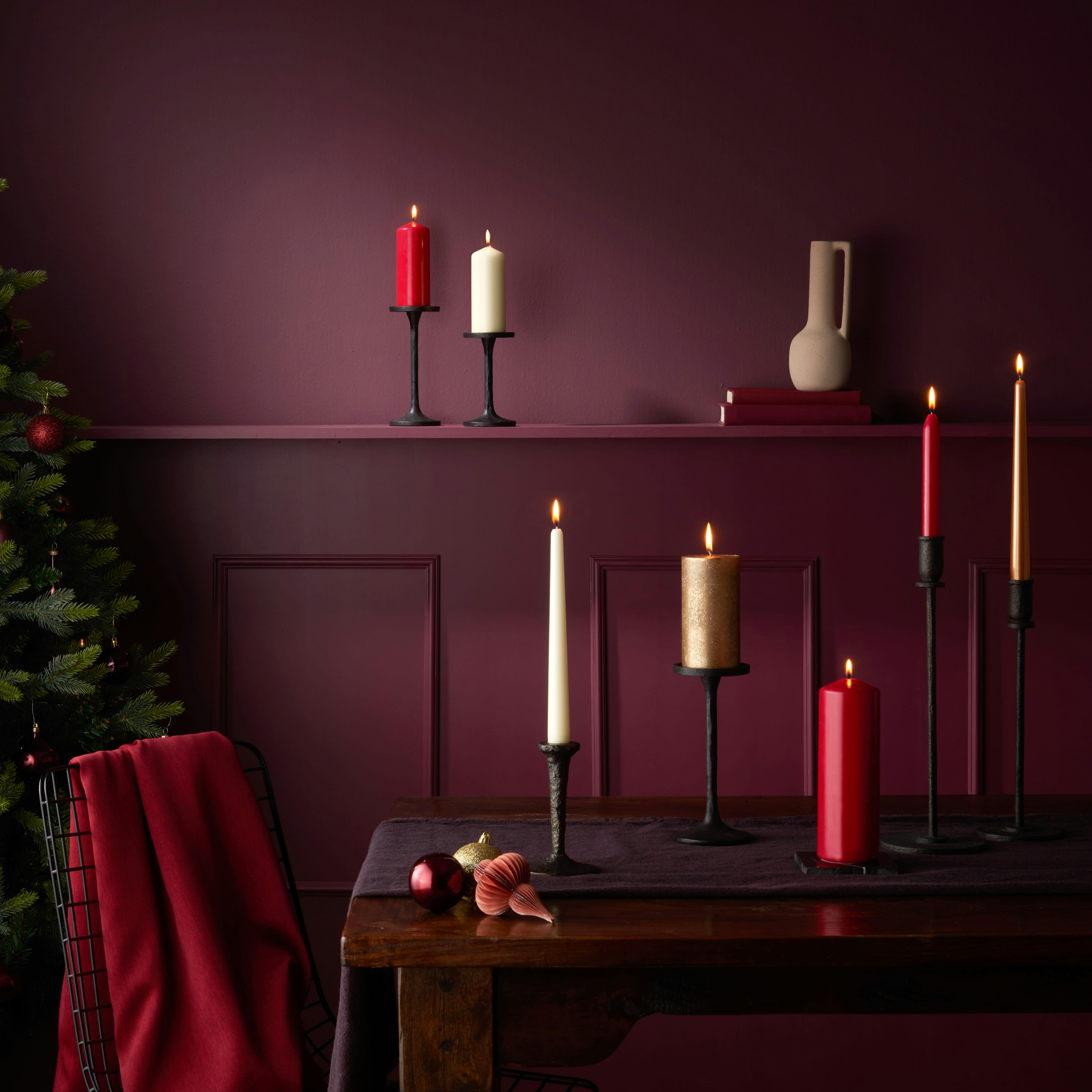 - Lot De 4 Bougies, Or, 19 Cm