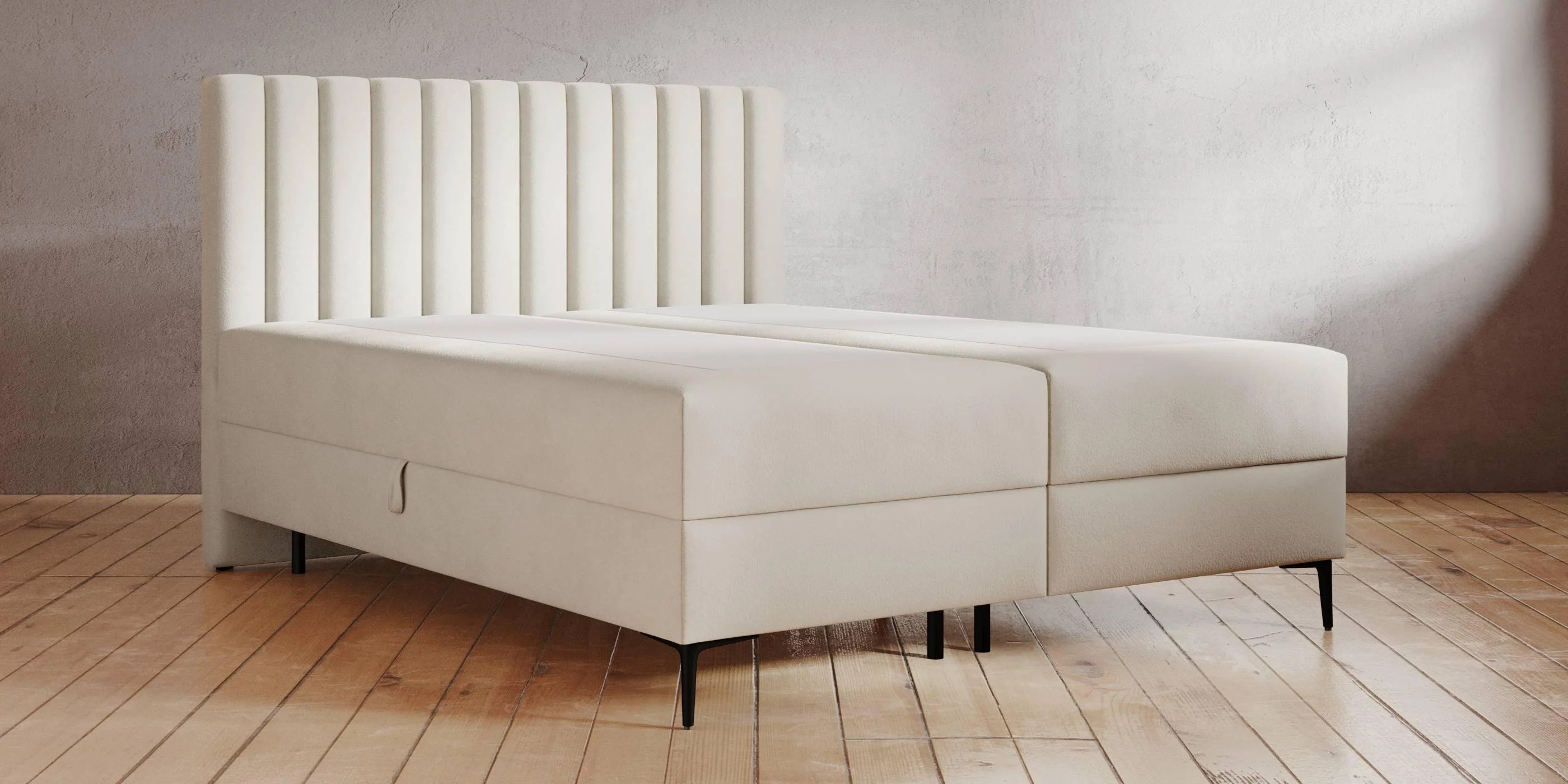 Boxspring Tassos velvet met opbergruimte 160 x 200 cm