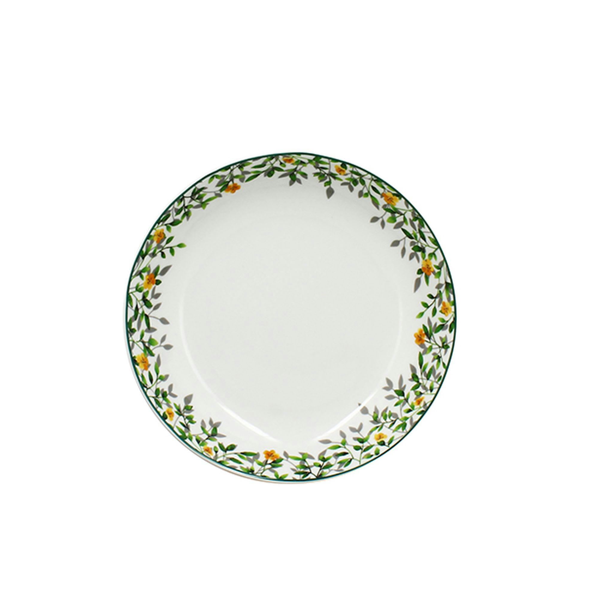FLORALE - Lot de 6 assiettes creuses en porcelaine décorée 20,5cm