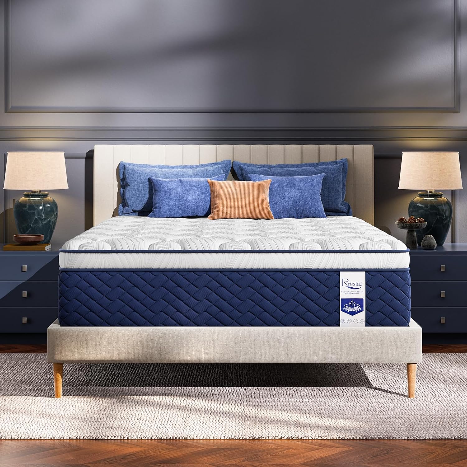 Queen Mattress 14 Inch - Hotel Collection Hybrid Mattress with 7-Zone Support for Spinal Alignment & Back Pain Relief, 395-Night Trial, CertiPUR-US & Fiberglass-Free