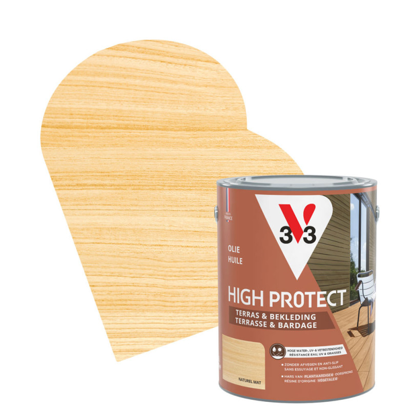 Huile pour bois de terrasse High Protect naturel 5 L V33