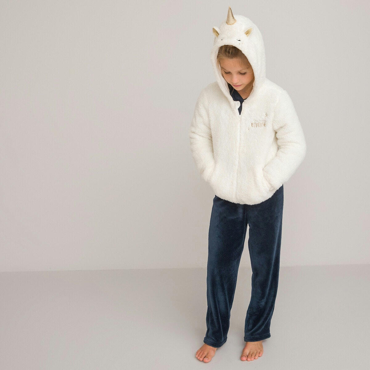 Veste d'intérieur à capuche licorne