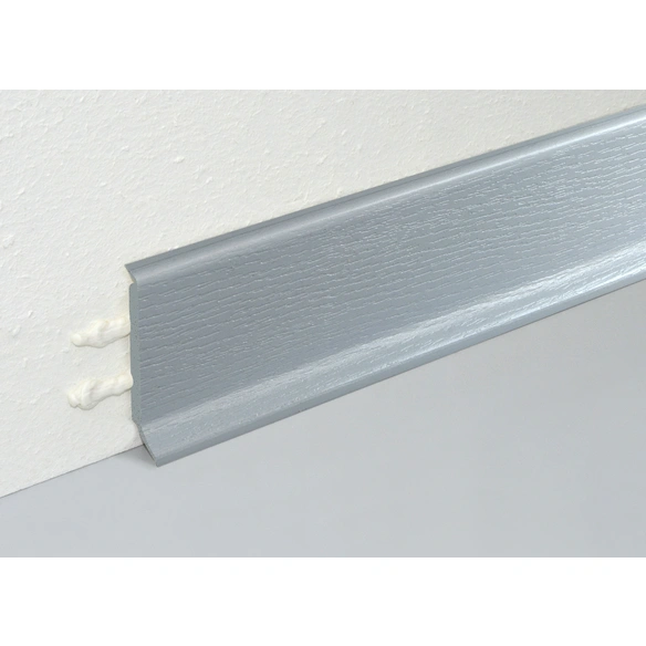 Sockelleiste, Holzoptik hellgrau, PVC, LxHxT: 240 x 6 x 1,4 cm