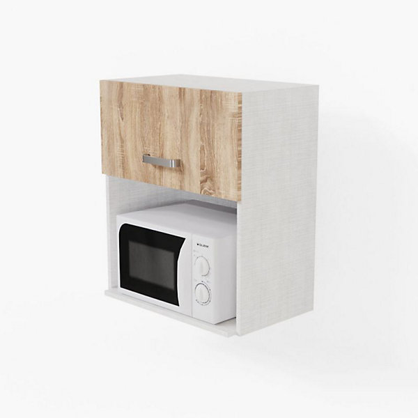 Meuble micro-ondes - 60 cm - Caisson coloris Lino