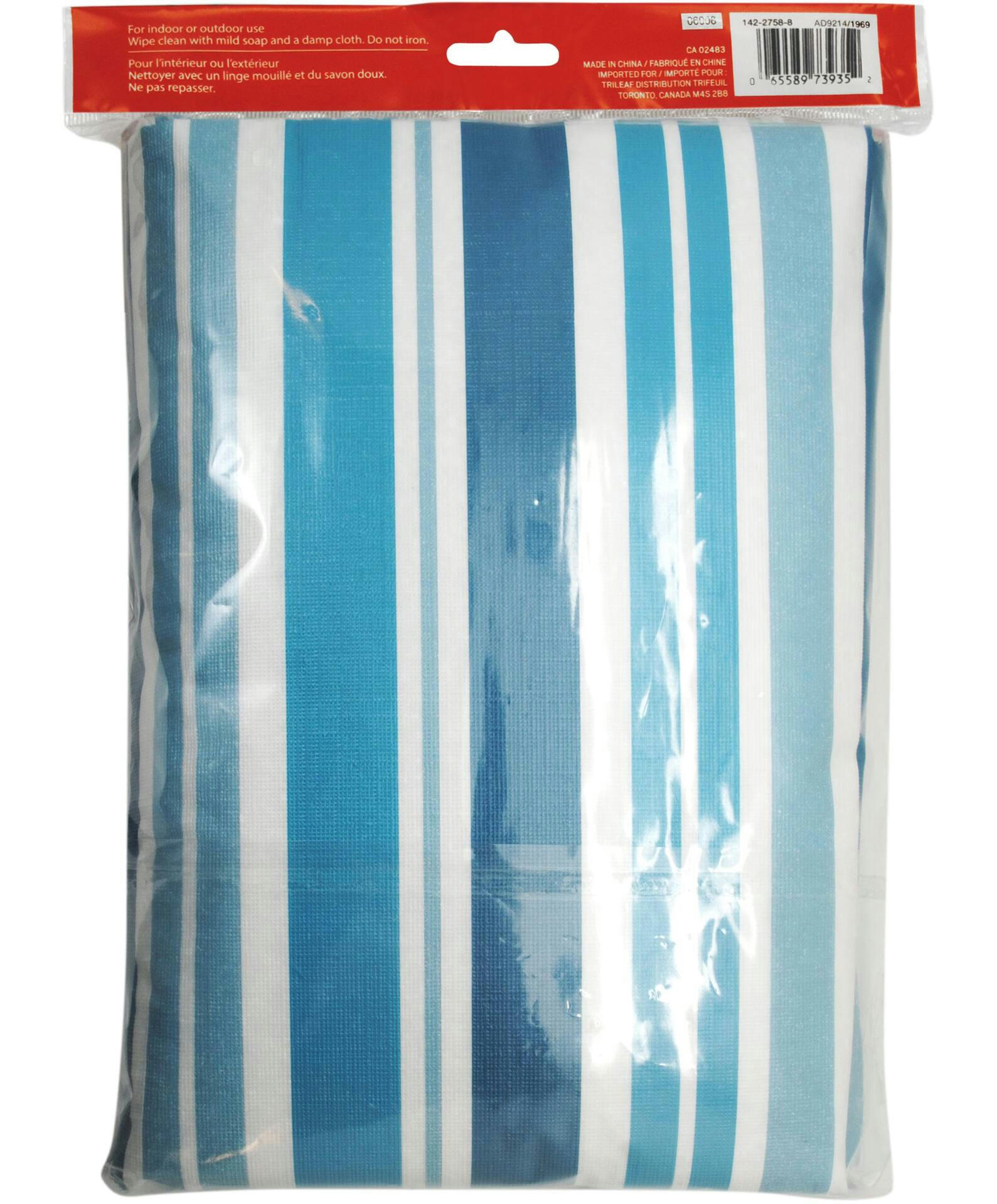 MASTER Chef Rectangle PEVA/Flannel Back Striped Tablecloth, 60 x 84-in, Beige