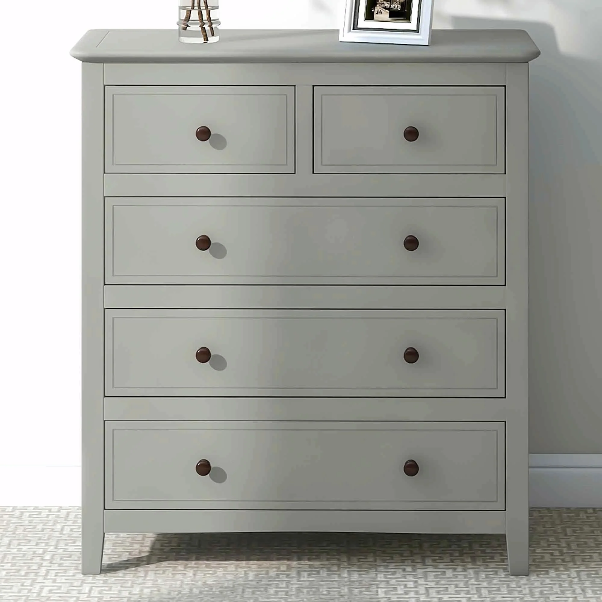 Solid Wood Chest with 5 Drawers