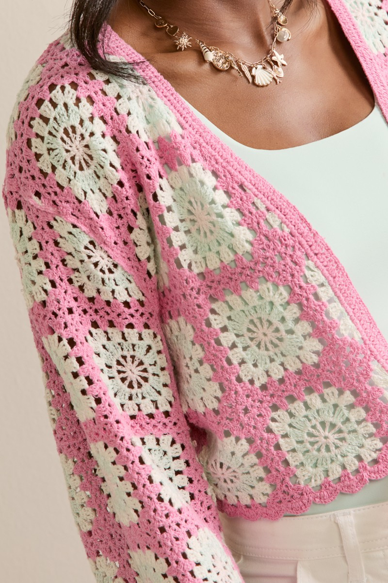 Lilly Tie Front Crochet Cardigan