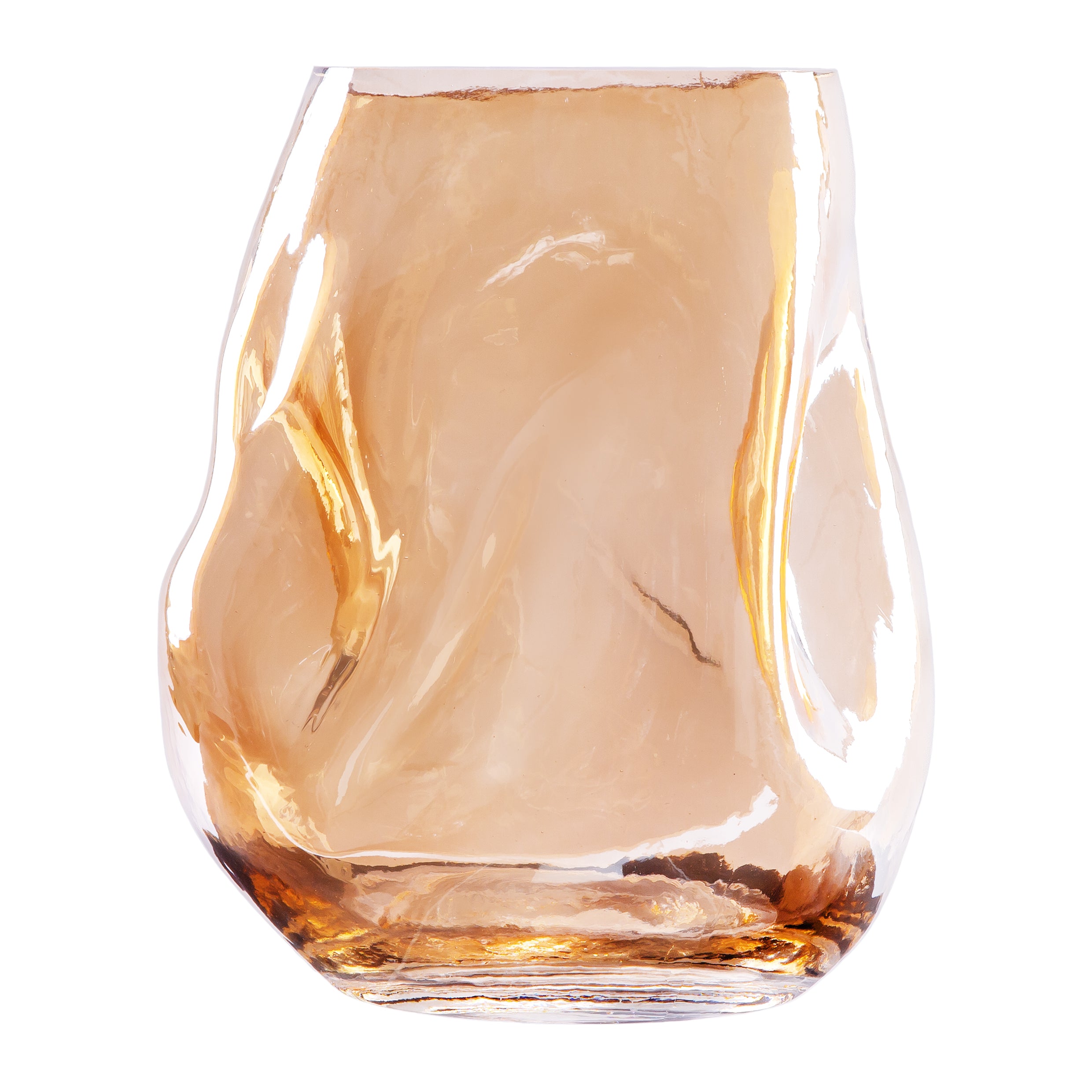 QUVIO Vaas gekreukt - Maat S - Glas - Beige