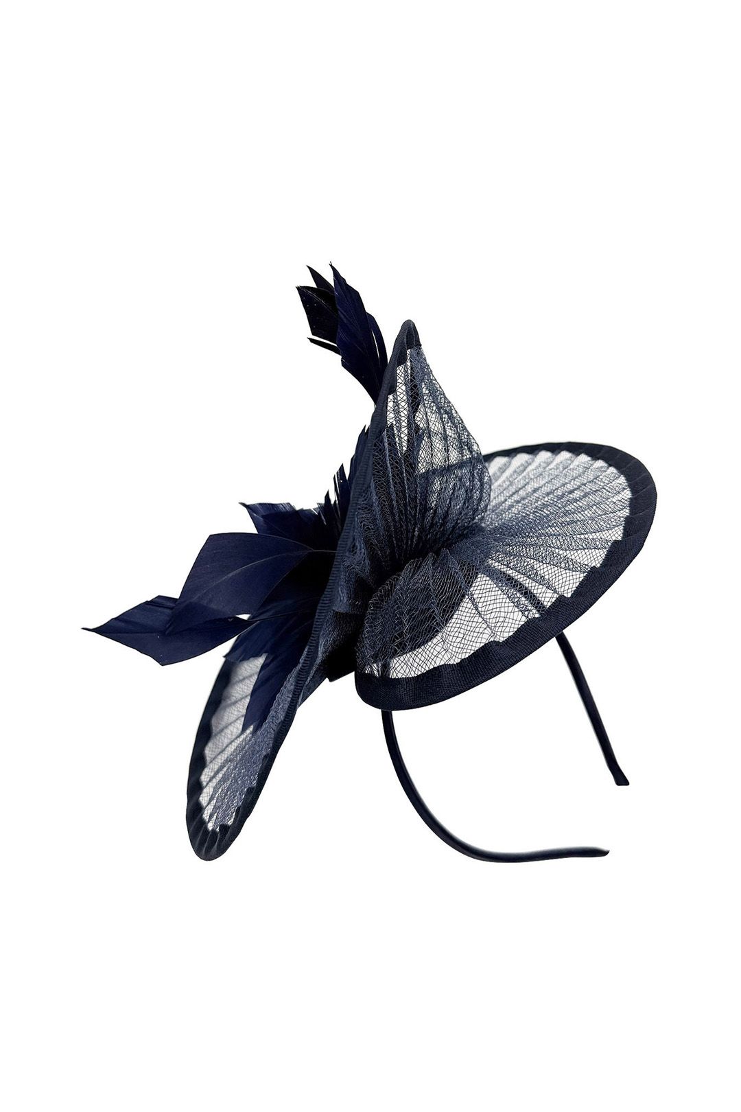 Vellin Classic Disc Fascinator with Feather Flower Detail