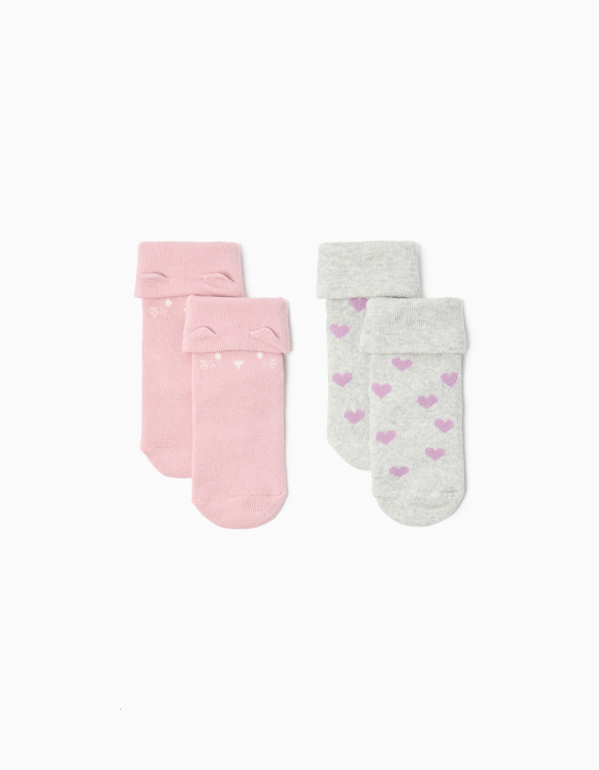 Pack 2 Pares de Meias Antiderrapante, Menina, Multicor