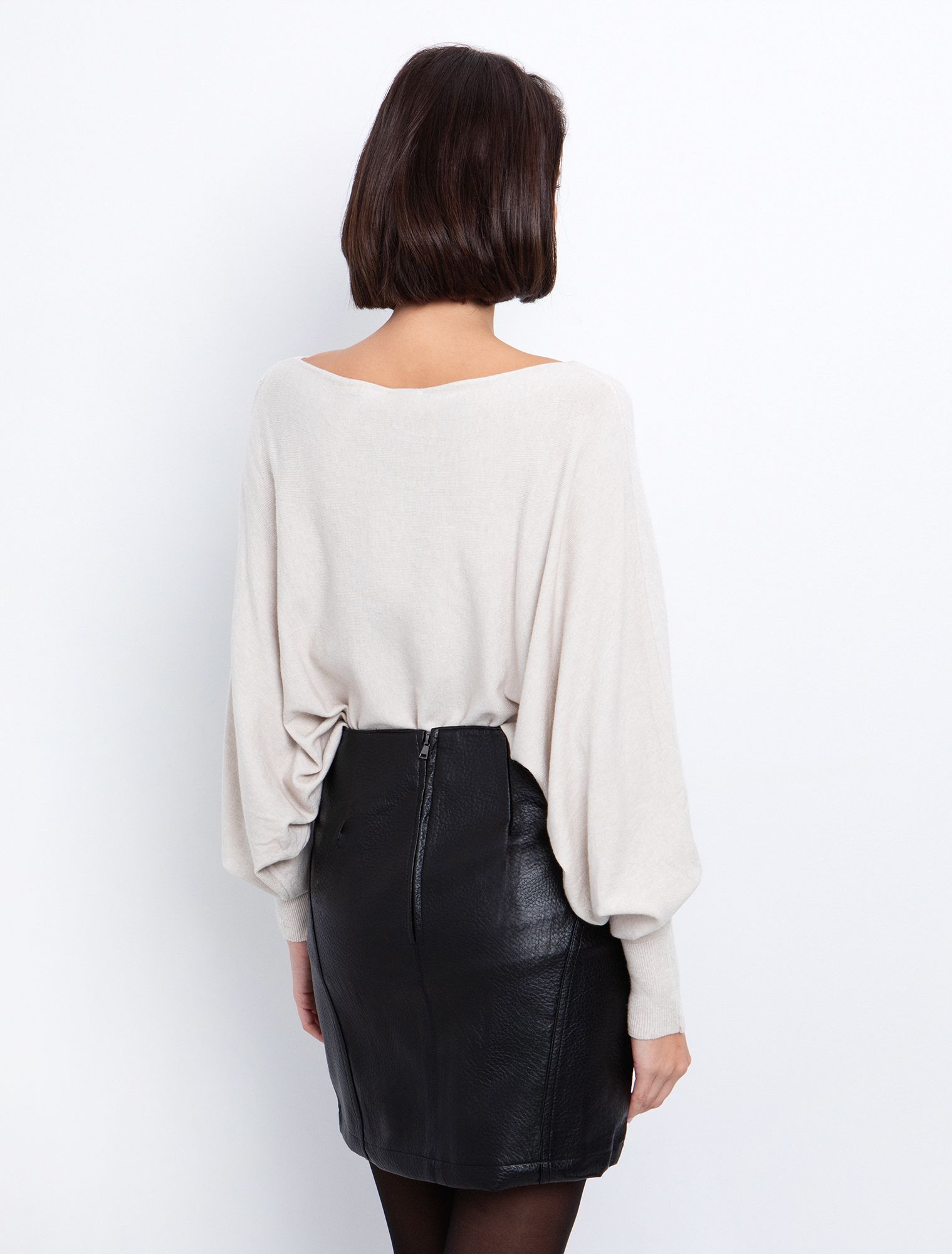 Πλεκτή μπλούζα ριχτή γραμμή