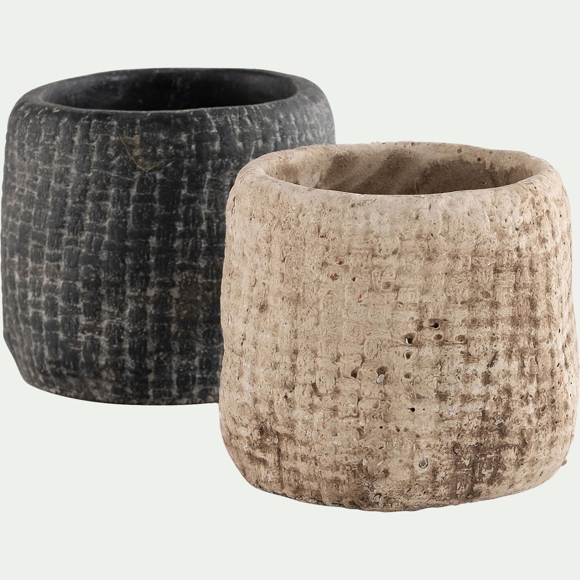 JAHA - Cache-pot en ciment D8xH7cm - beige