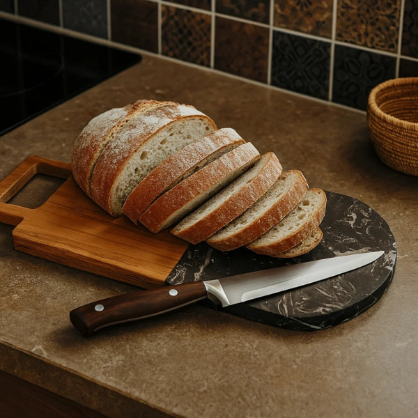 Deska do krojenia z uchwytem czarny marmur 38x18 cm