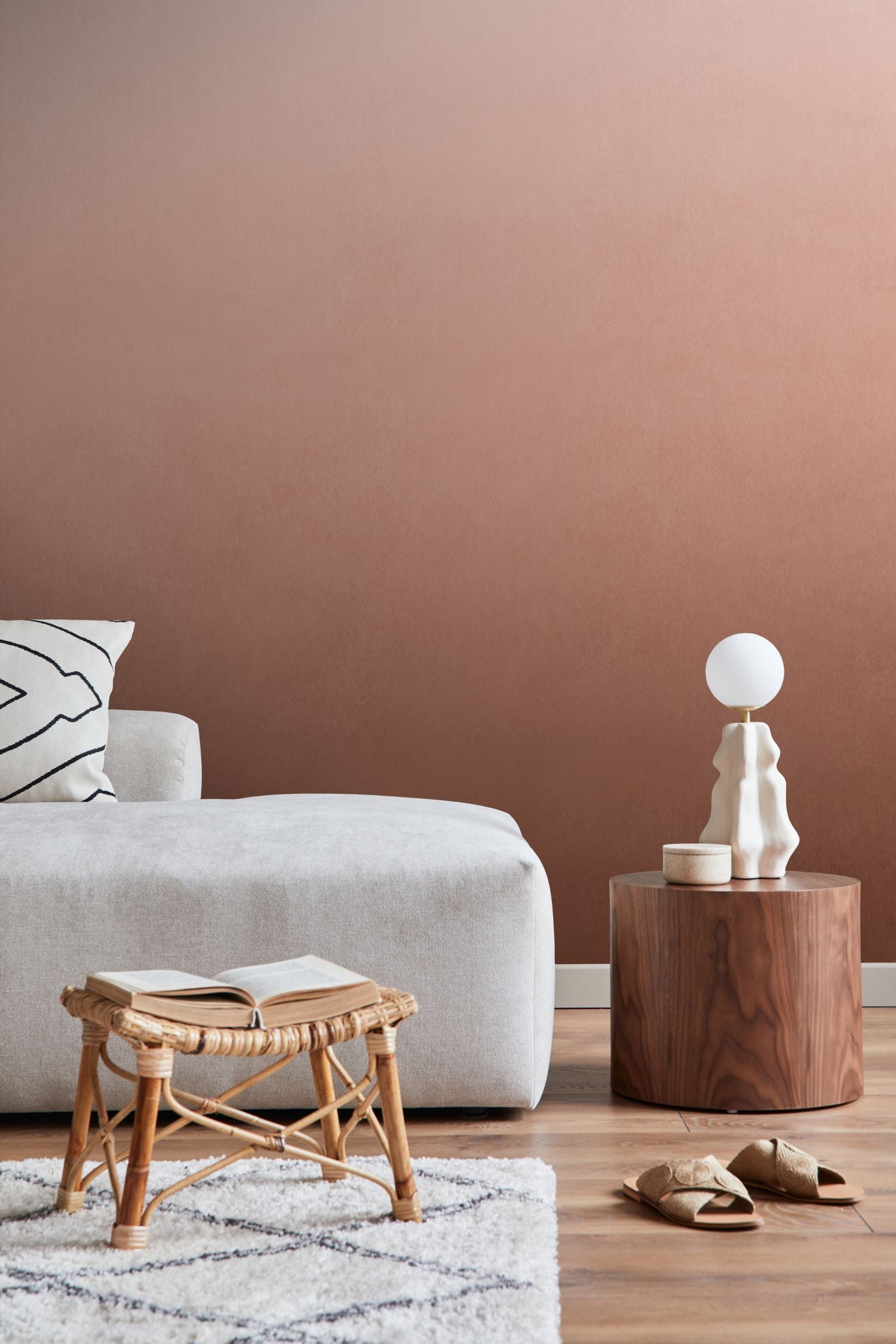 ESTAhome fotobehang kamerhoog dip dye kleurverloop terracotta - 200 x 279 cm - 159438