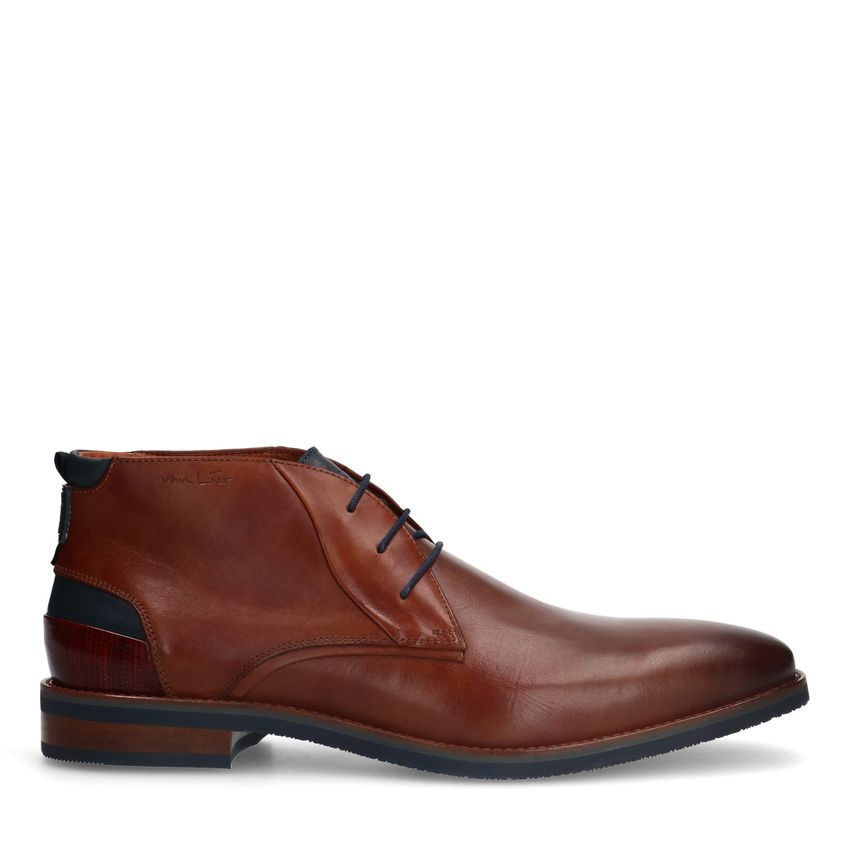Van Lier Cognac leren veterboots