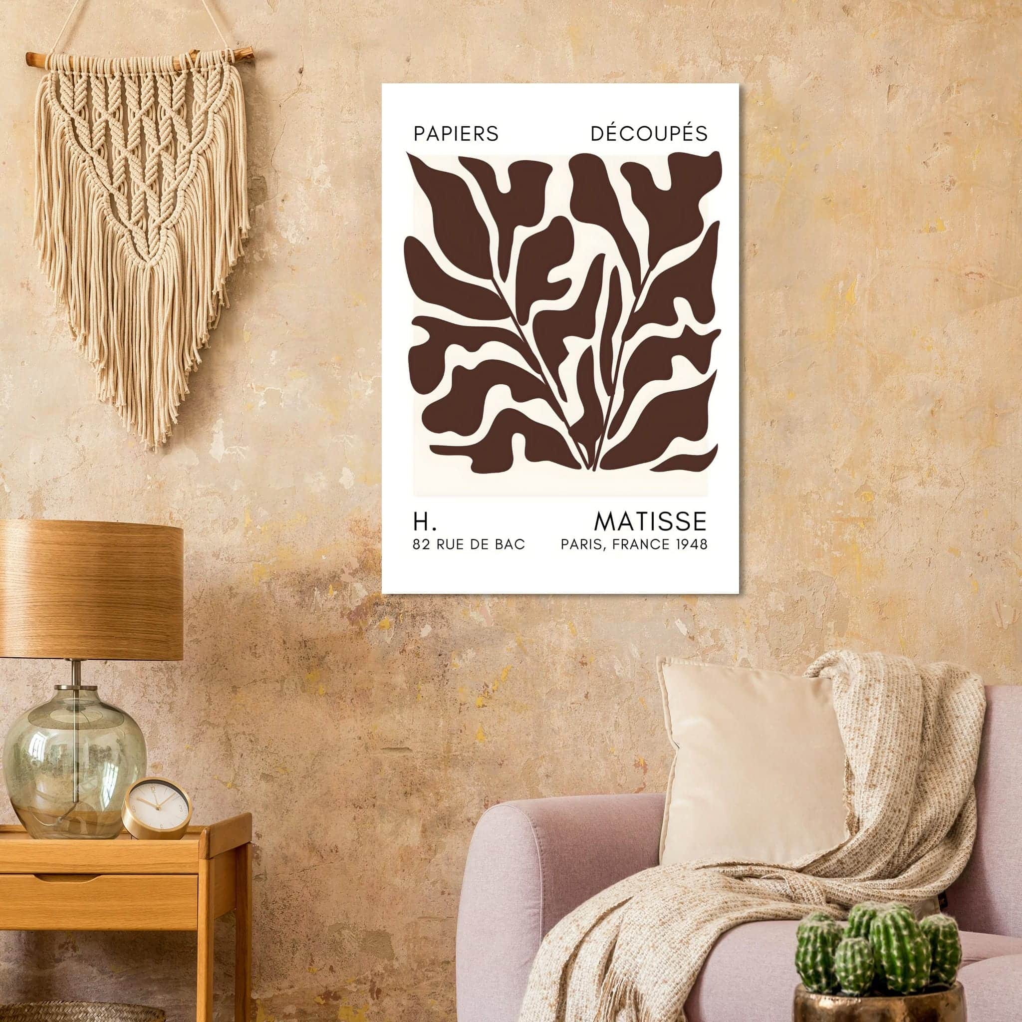 Artfulprints Poster Matisse – Seabed shapes brown  - 70x100 cm - Bruin