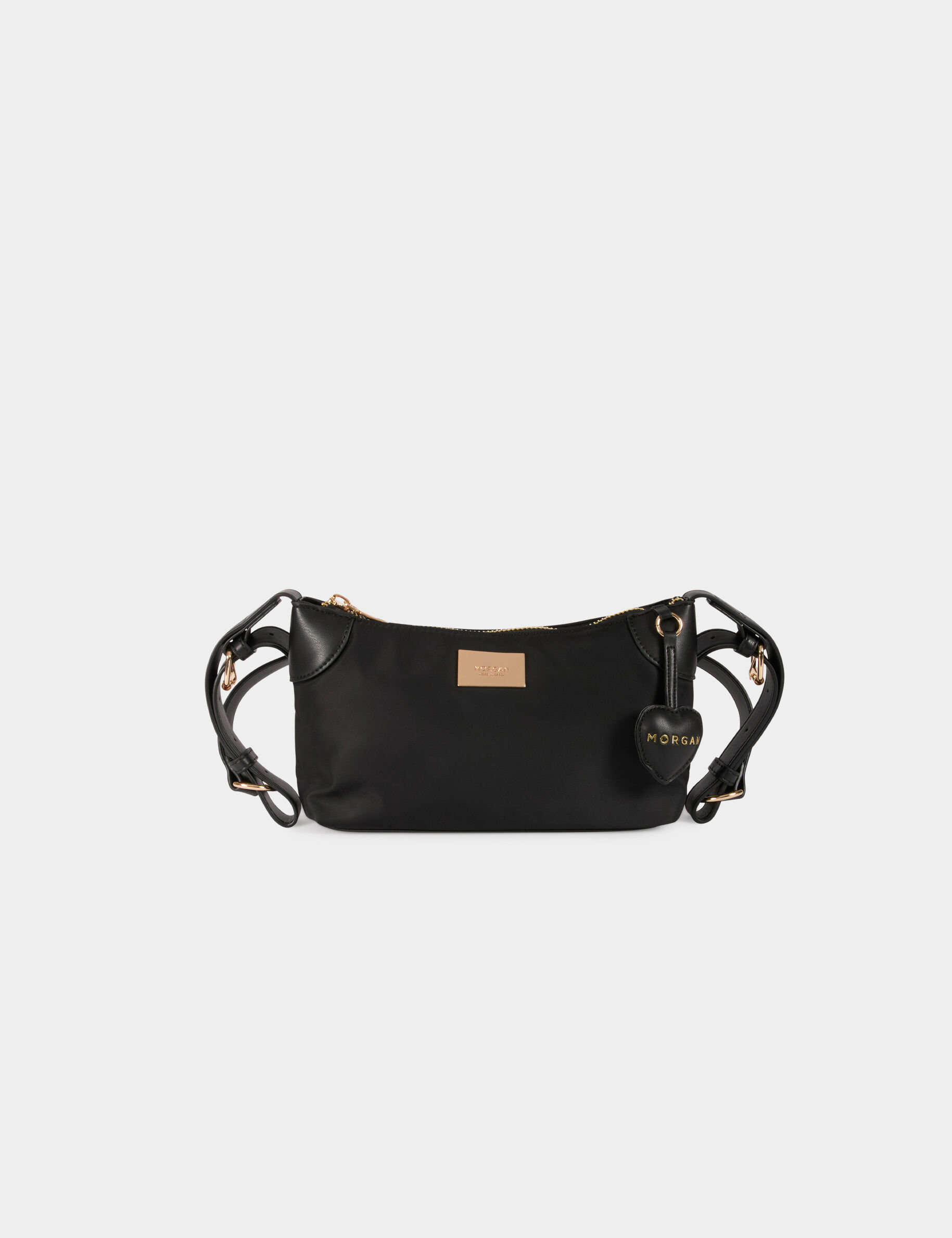 Nylon Faux Leather Bag Black Women