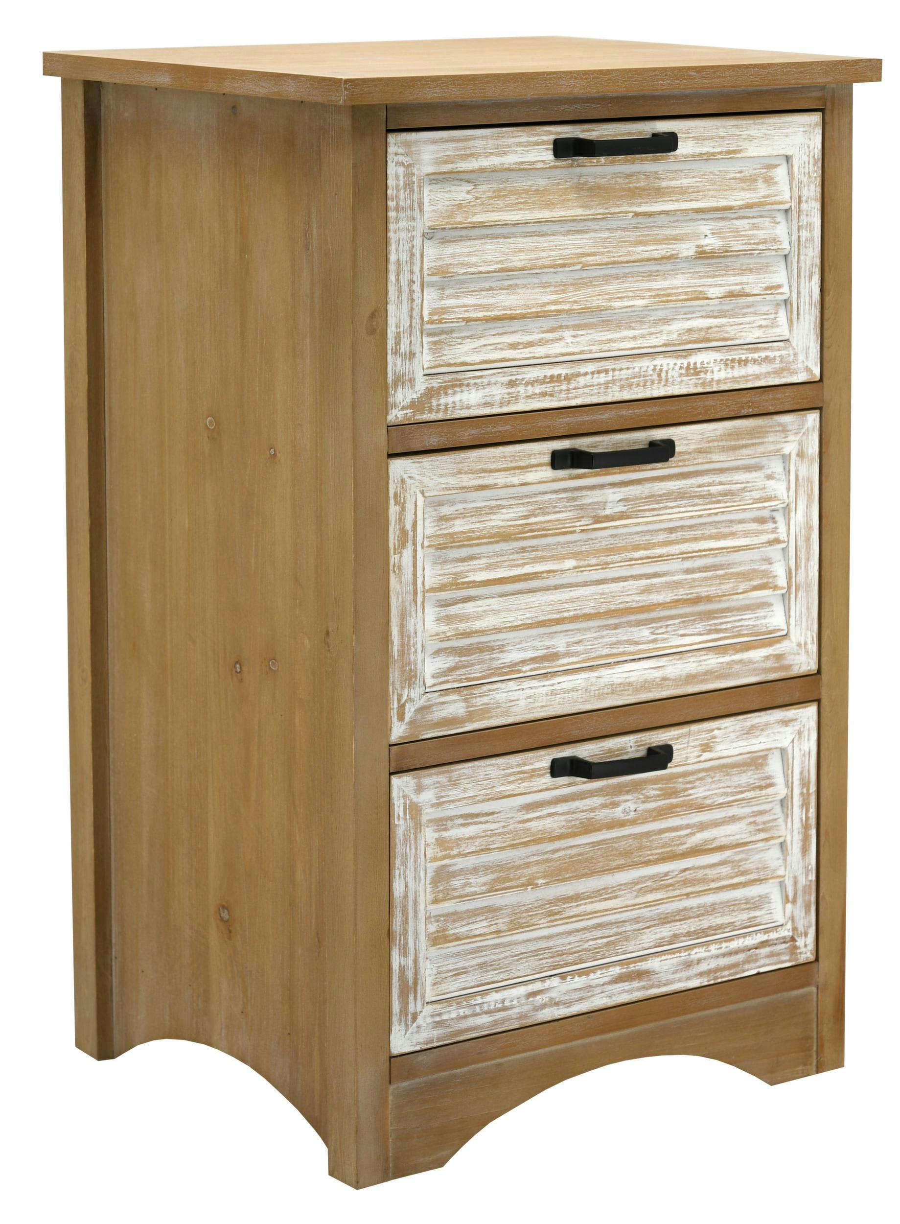 - Commode en bois naturel et cérusé ancenia