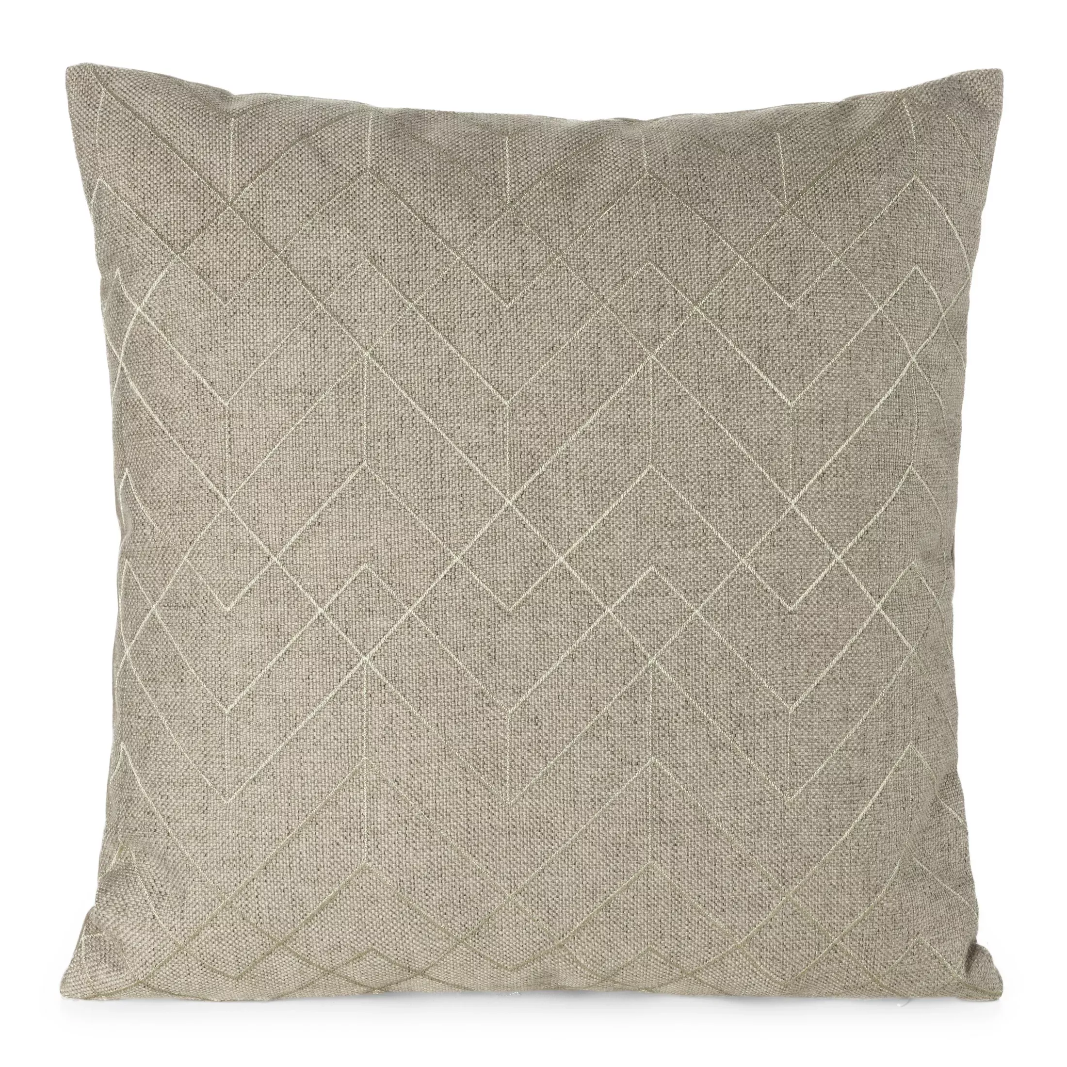 Poszewka na poduszkę 45x45 cm kolor beżowy z złotym geometrycznym haftem MILA