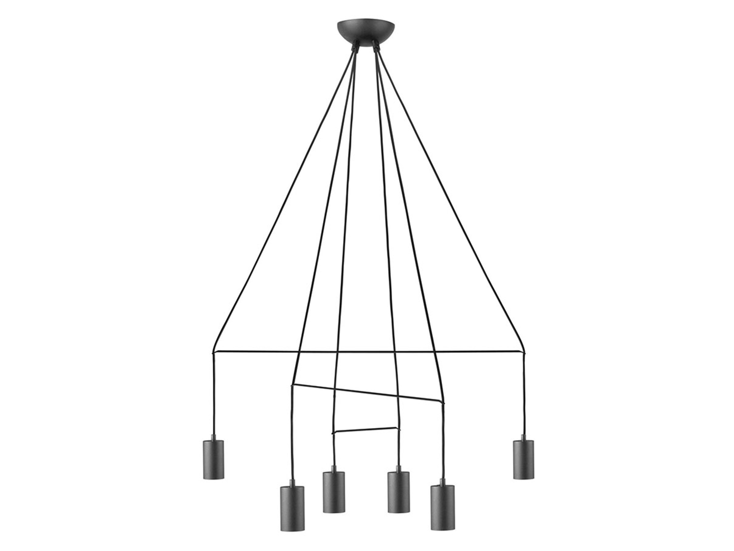Lampa wisząca Imbria Black 6-punktowa stalowa czarna